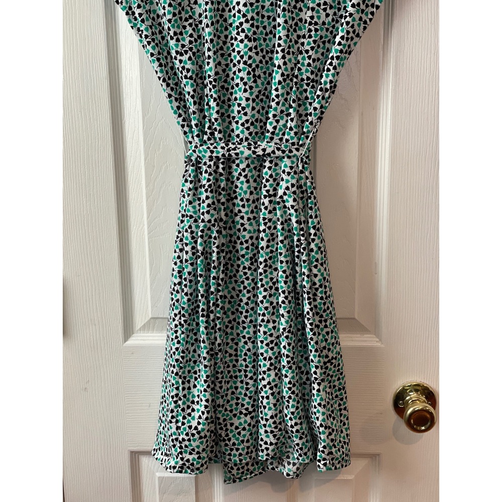 PopSugar Green Black Tulip Floral Shirt Dress Button Front Belted Pockets‎ M NEW - Picture 9 of 16